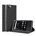 DUX-KEYONE - Etui pour BlackBerry Key-One noir fin avec rabat latéral aimant invisible et coque souple