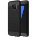 CARBOBRUSH-S7EDGE - Coque Galaxy-S7 Edge antichoc coloris noir aspect carbone