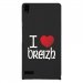 CPRN1ASCENDP6COEURBREIZH - Coque rigide pour Huawei Ascend P6 avec impression Motifs coeur rouge I Love Breizh