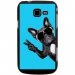 CPRN1S7390CHIENVBLEU - Coque rigide Galaxy Trend Lite S7390 Impression Chien à Lunettes sur fond bleu turquoise