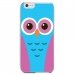 CRYSIP6PLUSCHOUETTE3 - Coque rigide pour Apple iPhone 6 Plus avec impression Motifs chouette bleue et rose