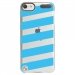 CRYSTOUCH5BANDESBLEUES - Coque rigide transparente pour Apple iPod Touch 5 avec impression Motifs bandes bleues