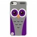 CRYSTOUCH5CHOUETTE5 - Coque rigide transparente pour Apple iPod Touch 5 avec impression Motifs chouette mauve et grise