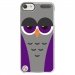 CRYSTOUCH5CHOUETTE6 - Coque rigide transparente pour Apple iPod Touch 5 avec impression Motifs chouette endormie mauve et 