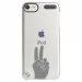 CRYSTOUCH5MAINPEACE - Coque rigide transparente pour Apple iPod Touch 5 avec impression Motifs main Peace and Love