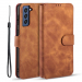DGMING-S21FECAMEL - Etui Galaxy S21-FE haut de gamme camel logements carte fonction stand