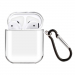 GEL-AIRPODTRANSP - Coque souple en gel transparent pour boitier Apple Airpods avec mousqueton