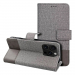 GOMMA-S25GRIS - Etui type portefeuille Galaxy S25 série Gomma (aspect Jeans) coloris gris