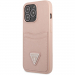 GUHCP13LPSATPP - Coque Guess série Saffiano Double-Card iPhone 13 Pro coloris rose