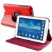 HROTATETAB480ROUGE - Etui aspect cuir rouge sur support rotatif pour Samsung Galaxy Tab 4 8-0