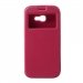 ROARVIEW-A320FUSHIA - Etui Galaxy A3-2017 rabat latéral fushia avec fenêtre coque intérieure souple
