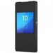 SCR30NOIR - Etui folio noir origine Sony rabat latéral avec fenêtre pour Xperia Z3+ SCR30
