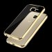 SOFTBRUSH-A320GOLD - Coque souple Galaxy A3-2017 flexible avec contour gold et dos transparent