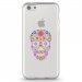 TPU0IPHONE5CSKULLFLEUR - Coque souple pour Apple iPhone 5C avec impression Motifs crâne en fleurs