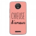 TPU0MOTOCPLUSCHIEUSEROSE - Coque souple pour Motorola Moto C Plus avec impression Motifs Chieuse d'Amour rose
