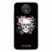 TPU0MOTOCPLUSSKULLFLOWER - Coque souple pour Motorola Moto C Plus avec impression Motifs skull fleuri