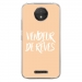 TPU0MOTOCPLUSVENDREVEBEIGE - Coque souple pour Motorola Moto C Plus avec impression Motifs vendeur de rêves beige