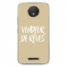 TPU0MOTOCPLUSVENDREVETAUPE - Coque souple pour Motorola Moto C Plus avec impression Motifs vendeur de rêves taupe