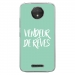TPU0MOTOCPLUSVENDREVETURQUOIS - Coque souple pour Motorola Moto C Plus avec impression Motifs vendeur de rêves turquoise