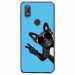 TPU0VIEW2CHIENVBLEU - Coque souple pour Wiko View 2 avec impression Motifs chien à lunettes sur fond bleu