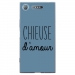 TPU0XPERIAXZ1CHIEUSEBLEU - Coque souple pour Sony Xperia XZ1 avec impression Motifs Chieuse d'Amour bleu