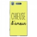 TPU0XPERIAXZ1CHIEUSEJAUNE - Coque souple pour Sony Xperia XZ1 avec impression Motifs Chieuse d'Amour jaune