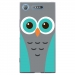 TPU0XPERIAXZ1CHOUETTE1 - Coque souple pour Sony Xperia XZ1 avec impression Motifs chouette bleue et grise