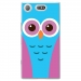 TPU0XZ1COMPCHOUETTE3 - Coque souple pour Sony Xperia XZ1 Compact avec impression Motifs chouette bleue et rose