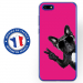 TPU0Y52018CHIENVFUSHIA - Coque souple pour Huawei Y5 (2018) avec impression Motifs chien à lunettes sur fond fushia