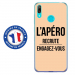 TPU0Y72019APEROBEIGE - Coque souple pour Huawei Y7 (2019) avec impression Motifs l'apéro recrute beige