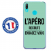 TPU0Y72019APEROTURQUOISE - Coque souple pour Huawei Y7 (2019) avec impression Motifs l'apéro recrute turquoise