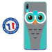 TPU0Y72019CHOUETTE1 - Coque souple pour Huawei Y7 (2019) avec impression Motifs chouette bleue et grise