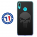 TPU0Y72019SKULLCARBONE - Coque souple pour Huawei Y7 (2019) avec impression Motifs tête de mort sur fond carbone