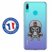 TPU0Y72019SKULLCASQUE - Coque souple pour Huawei Y7 (2019) avec impression Motifs tête de mort avec un casque de moto