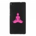 TPU1ASCENDP8BOUDDHAFUSHIA - Coque Souple en gel noir pour Huawei Ascend P8 avec impression Motifs bouddha fushia