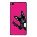 TPU1ASCENDP8CHIENVFUSHIA - Coque Souple en gel noir pour Huawei Ascend P8 avec impression Motifs chien à lunettes sur fond fus