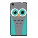 TPU1ASCENDP8CHOUETTE1 - Coque Souple en gel noir pour Huawei Ascend P8 avec impression Motifs chouette bleue et grise