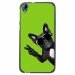 TPU1DES626CHIENVVERT - Coque souple pour HTC Desire 626 avec impression Motifs chien à lunettes sur fond vert