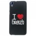 TPU1DES626COEURBREIZH - Coque souple pour HTC Desire 626 avec impression Motifs coeur rouge I Love Breizh