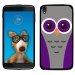 TPU1IDOL355CHOUETTE5 - Coque Souple en gel pour Alcatel Idol 3 5,5 avec impression Motifs chouette mauve et grise