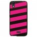 TPU1LBELLO2BANDESFUSHIAS - Coque souple pour LG Bello II avec impression Motifs bandes fushias
