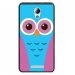TPU1LENOVOBCHOUETTE3 - Coque souple pour Lenovo B avec impression Motifs chouette bleue et rose