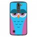 TPU1LGK7CHOUETTE4 - Coque souple pour LG K7 avec impression Motifs chouette endormie bleue et rose