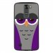 TPU1LGK7CHOUETTE6 - Coque souple pour LG K7 avec impression Motifs chouette endormie mauve et grise