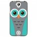 TPU1M320CHOUETTE1 - Coque souple pour Acer Liquid M320 avec impression Motifs chouette bleue et grise