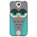 TPU1M320CHOUETTE2 - Coque souple pour Acer Liquid M320 avec impression Motifs chouette endormie bleue et grise
