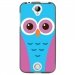 TPU1M320CHOUETTE3 - Coque souple pour Acer Liquid M320 avec impression Motifs chouette bleue et rose