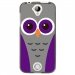TPU1M320CHOUETTE5 - Coque souple pour Acer Liquid M320 avec impression Motifs chouette mauve et grise