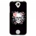 TPU1M330SKULLFLOWER - Coque souple pour Acer Liquid M330 avec impression Motifs skull fleuri