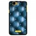 TPU1RAINBOWCAPITONBLEU - Coque Souple en gel noir pour Wiko Rainbow avec impression Motifs effet capitonné bleu